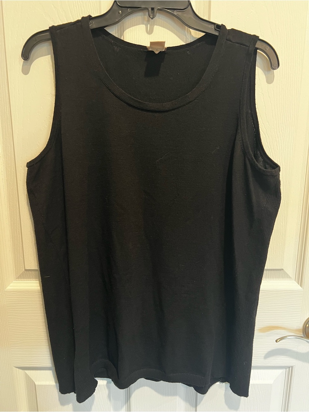 Chico's Black Scoop Neck Ribbed Tank